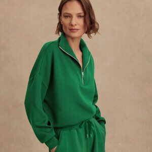 Varley Hawley Half-Zip Sweat, Size S, Verdant Green
